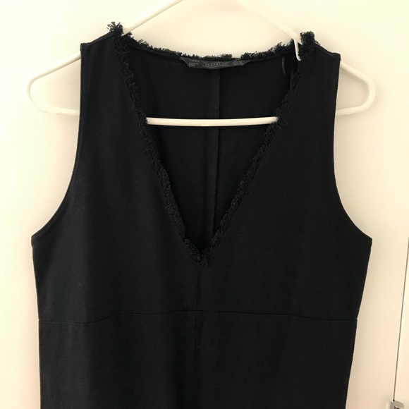 zara black cotton dress